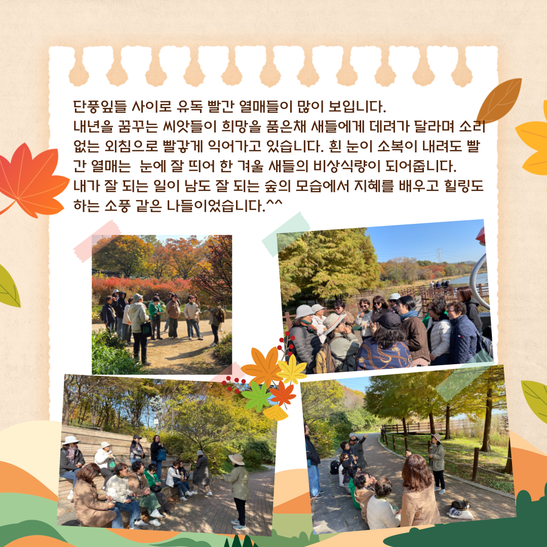 인천대공원 가을 생태로드 (성인들을 위한 생태수업)